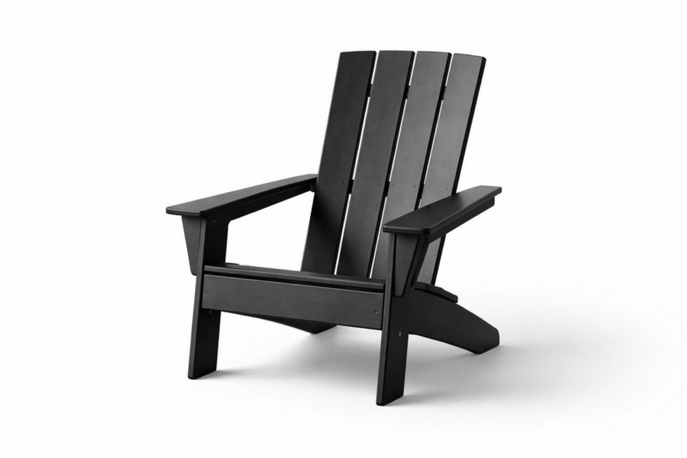 Pre-Assembled Adirondack Chair – Matte Black Polyethylene-Casakento