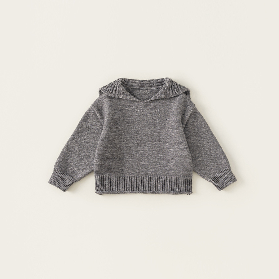 童裝女童純色針織毛衣秋季新款套頭衫中小童大翻領毛線衣兒童