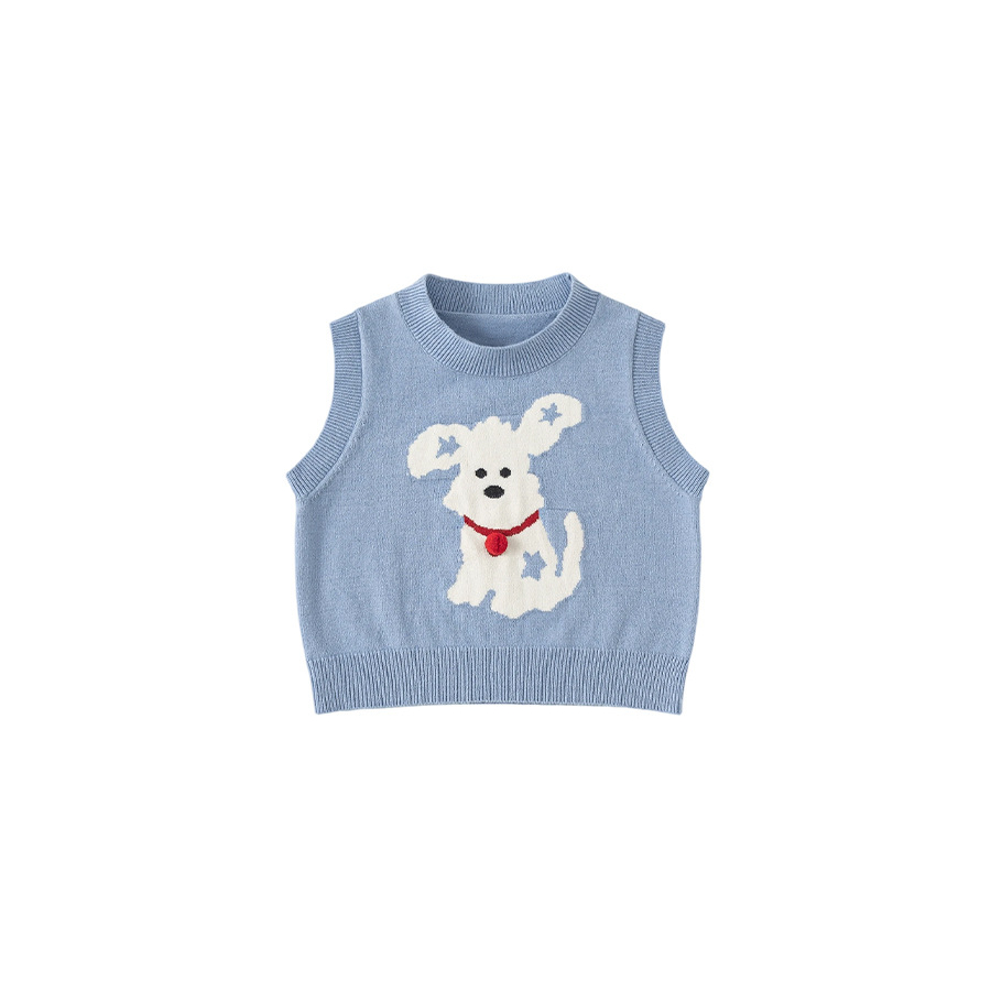 童裝男童馬甲春季新品毛線針織中小童無袖上衣可愛寶寶衣服