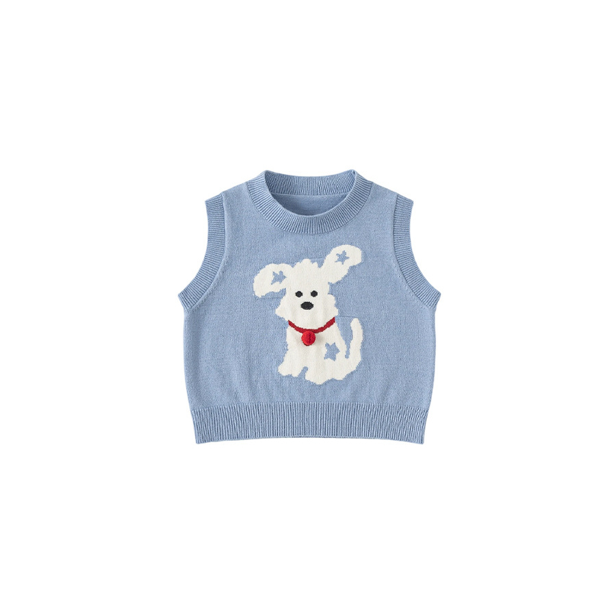 童裝男童馬甲春季新品毛線針織中小童無袖上衣可愛寶寶衣服