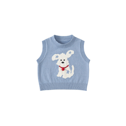 童裝男童馬甲春季新品毛線針織中小童無袖上衣可愛寶寶衣服