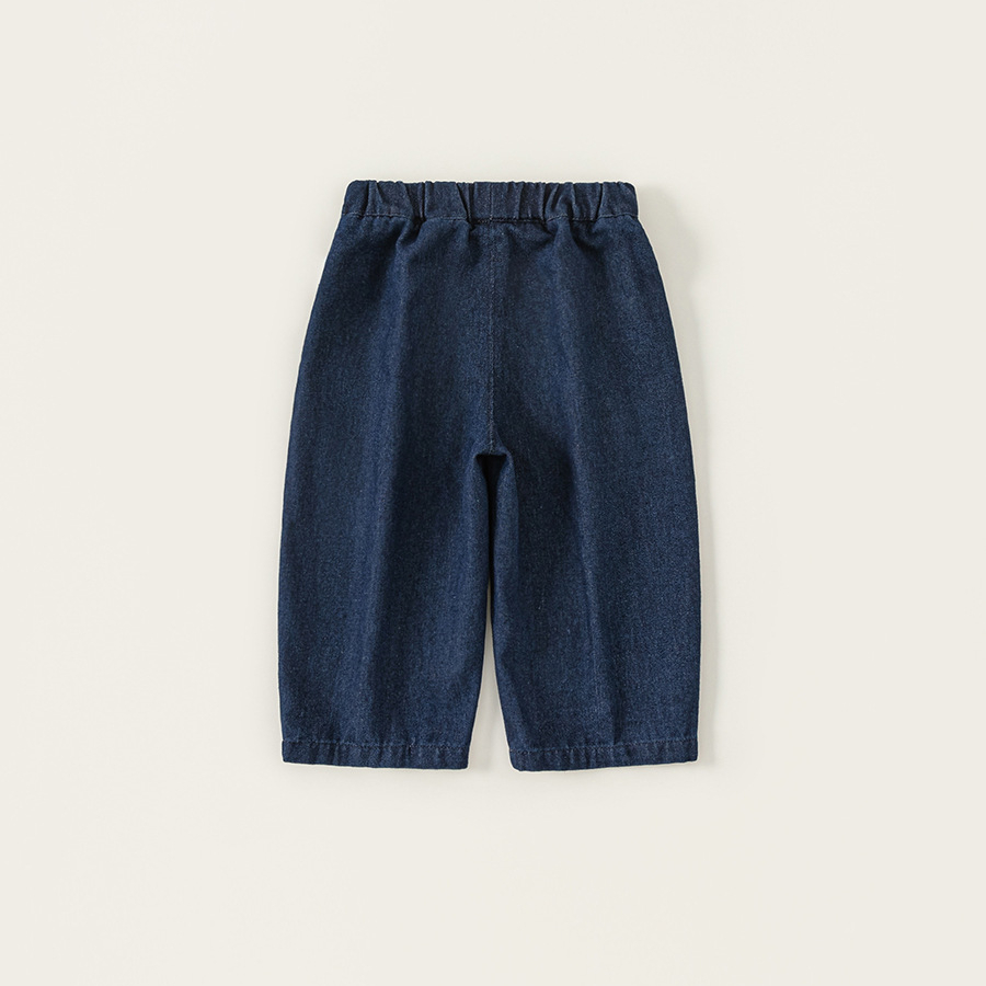 童裝秋款褲子兒童長褲新品小熊刺繡男寶寶直筒褲男童牛仔褲