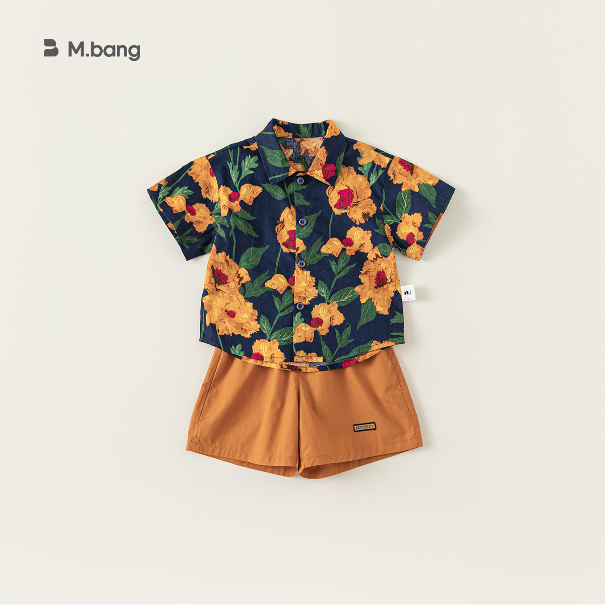 童裝男童夏裝套裝2025新款夏季帥氣兒童度假風短袖襯衫兩件套