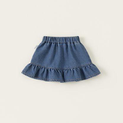 童裝女童裙子春季新品甜美中小童牛仔裙百搭寶寶半身裙花苞裙