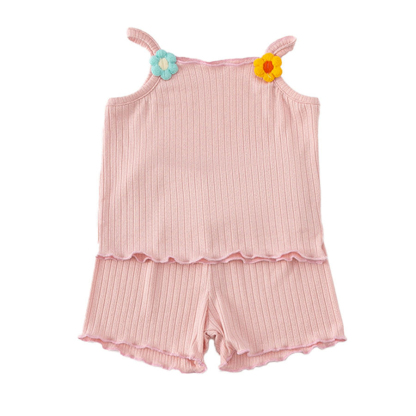 童裝吊帶嬰幼女寶套裝ins女童夏季薄款吊帶寶寶上衣兩件套