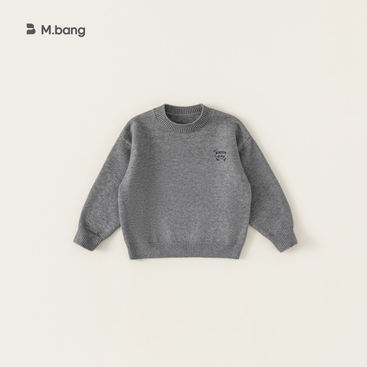 童裝男童毛衣中大童秋款上衣女童繡花字母韓系純色針織衫