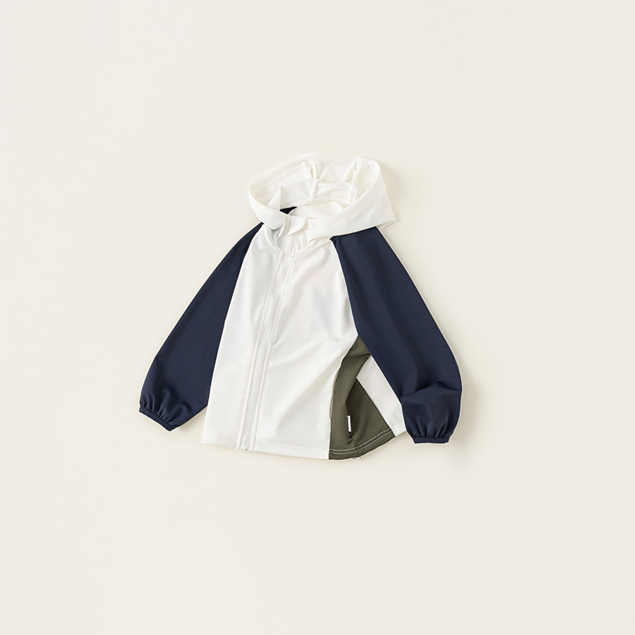 童裝春季兒童拼色風衣外套2025新款百搭連帽上衣寬鬆休閒開衫