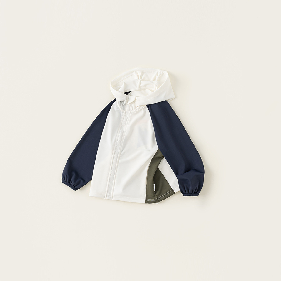 童裝春季兒童拼色風衣外套2025新款百搭連帽上衣寬鬆休閒開衫