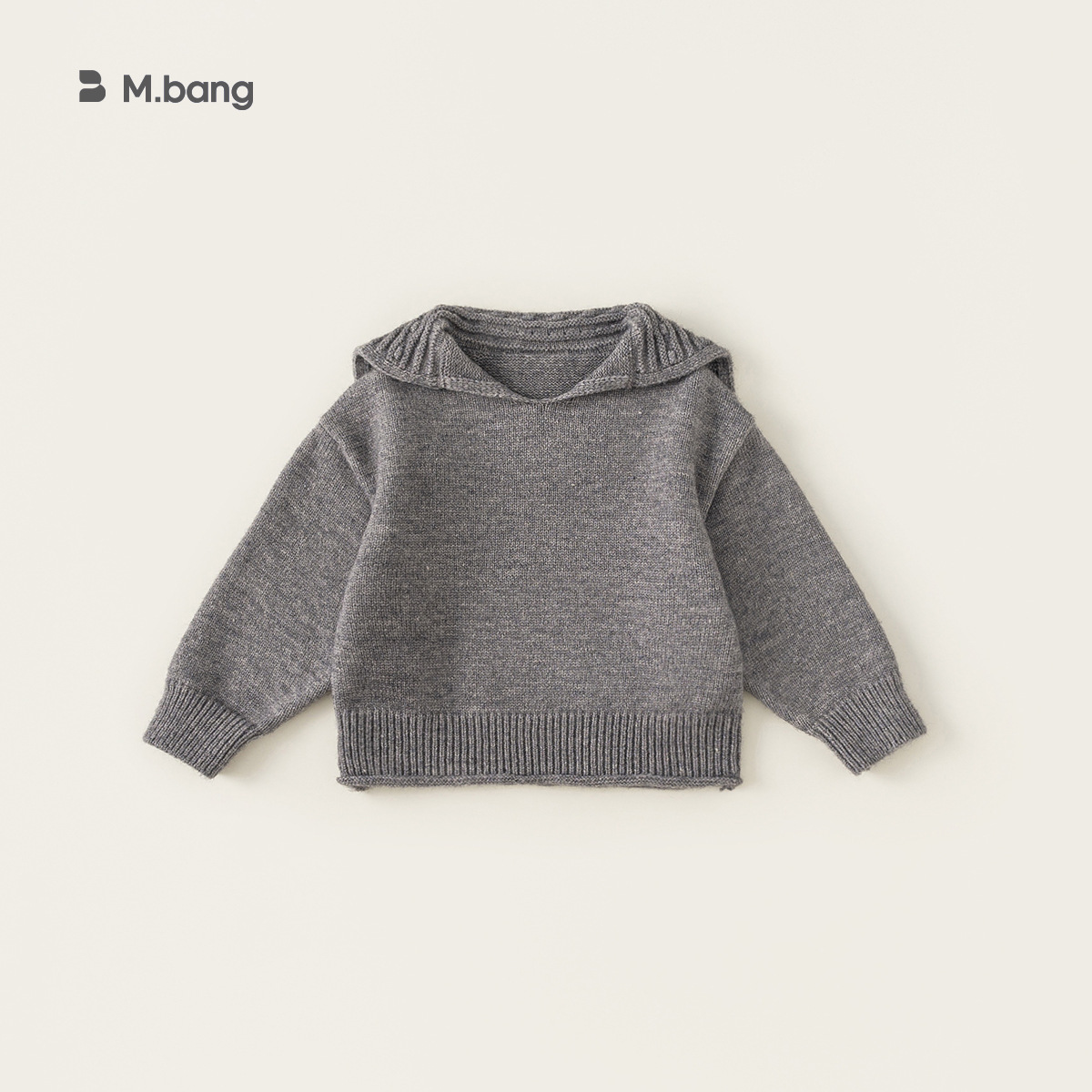 童裝女童純色針織毛衣秋季新款套頭衫中小童大翻領毛線衣兒童