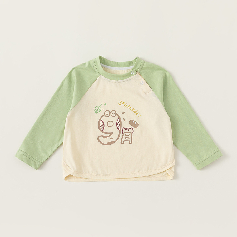 童裝嬰幼童體恤衫兒童拼色插肩袖上衣寶寶春裝圓領T恤