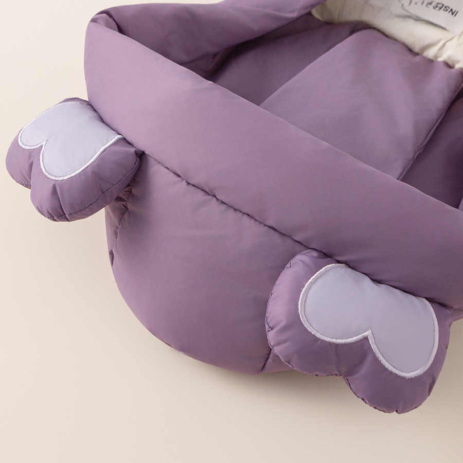 童裝冬款兒童上衣保暖衣服拼色愛心女寶寶連帽外套女童羽絨服