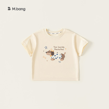 童裝童裝百搭男童T恤夏款卡通小狗女童短袖上衣潮