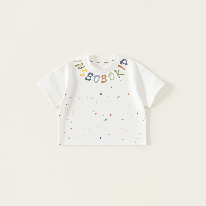 童裝男孩子夏季新款上衣潑墨印花男寶衣服個性男童短袖T恤