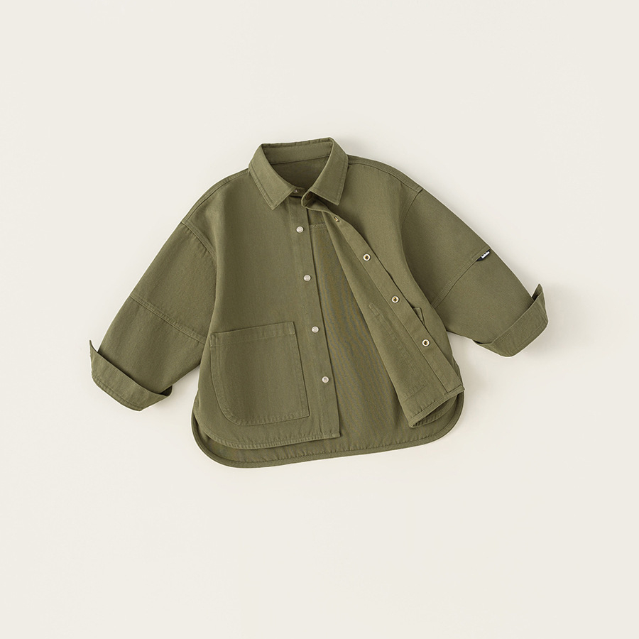 童裝男孩秋裝新款上衣兒童春秋款休閒外套復古長袖襯衫