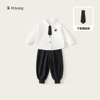 童裝新款褲套裝學院風秋裝男寶寶衣服簡約制服男童兩件套