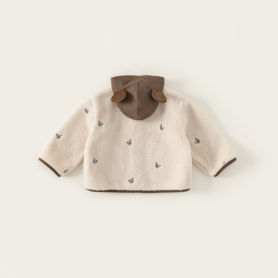 童裝秋款新品兒童上衣韓版撞色男童羊羔毛衣服針織帽女童外套