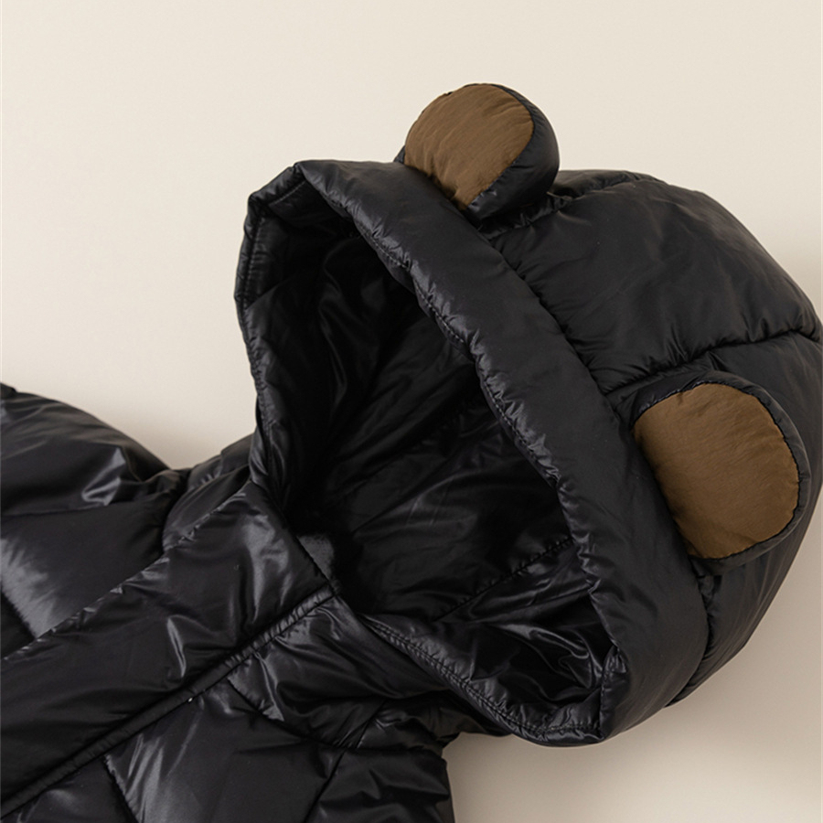 童裝冬季女童新品兒童加厚三防黑金羽絨服連帽白鴨絨男童外套