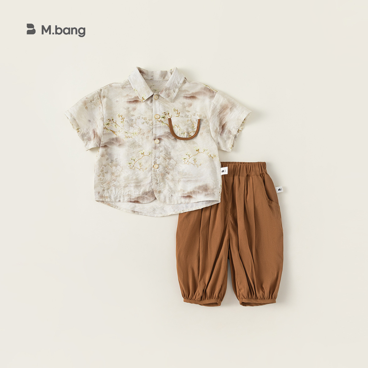 童装男童夏装衬衫套装儿童新汉服童装两件套国潮宝宝衣服