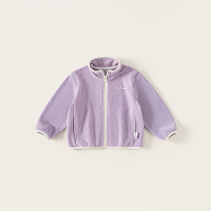 童裝秋款兒童上衣包邊內膽繡花長袖拼色長袖衣服女童毛絨外套