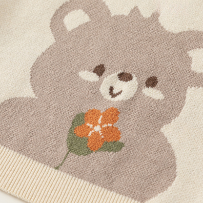 童裝寶寶馬甲秋季女童可愛小熊背心兒童無袖針織衫小童毛衣