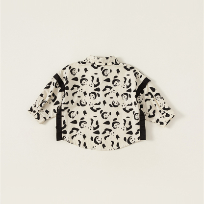 童裝男童襯衣秋季新品熊貓個性兒童襯衫長袖小童襯衣潮流