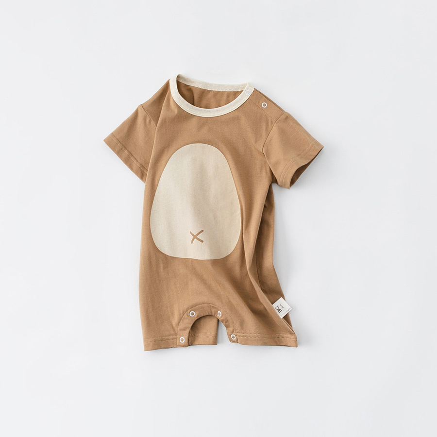 童裝夏季薄款男女童卡通爬服兒童連體衣嬰童