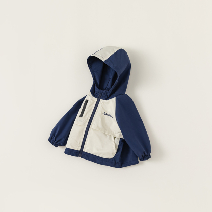 童裝男童外套春秋裝外出服休閒兒童連帽風衣寬鬆女童拉鍊衫