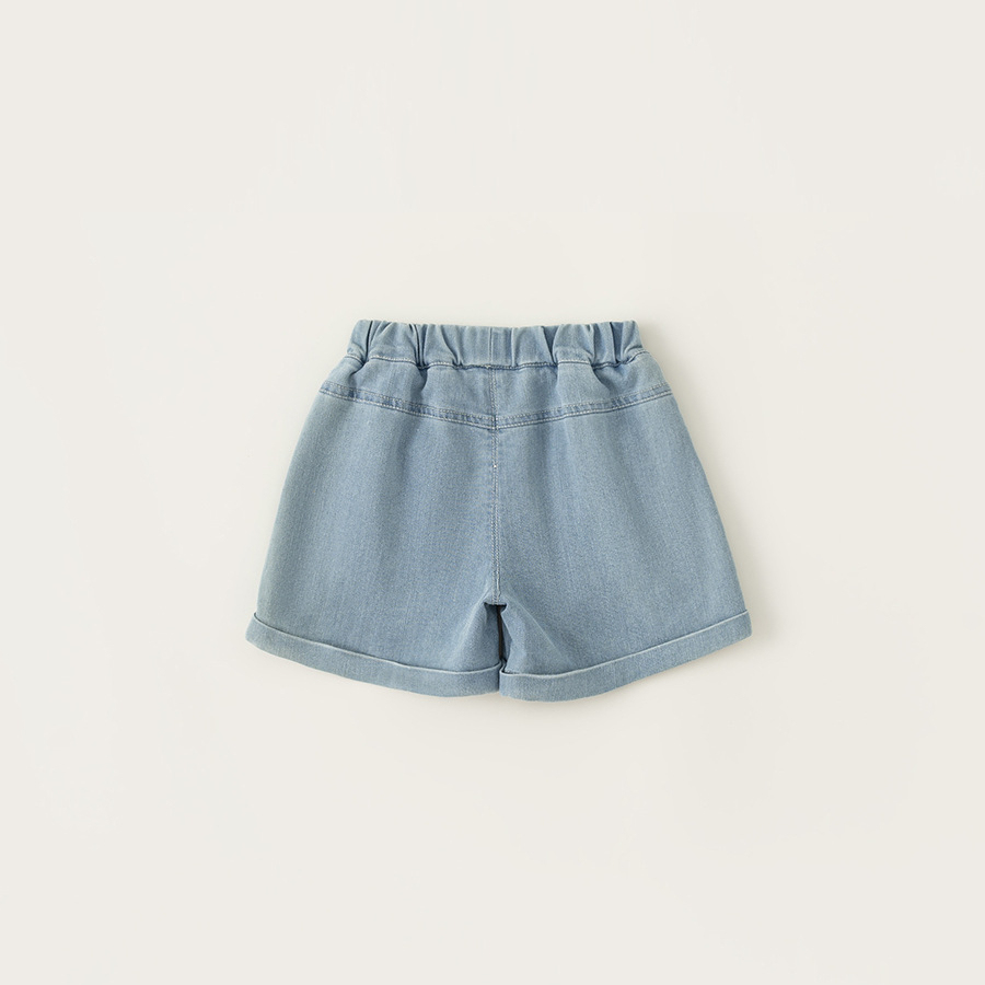 童裝女童褲子甜美蝴蝶結翻邊牛仔短褲女寶寶夏季熱褲XK42065