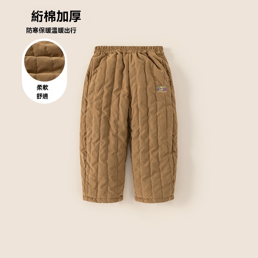 大童棉褲冬季夾棉加厚兒童休閒褲純色百搭男童長褲女童褲子