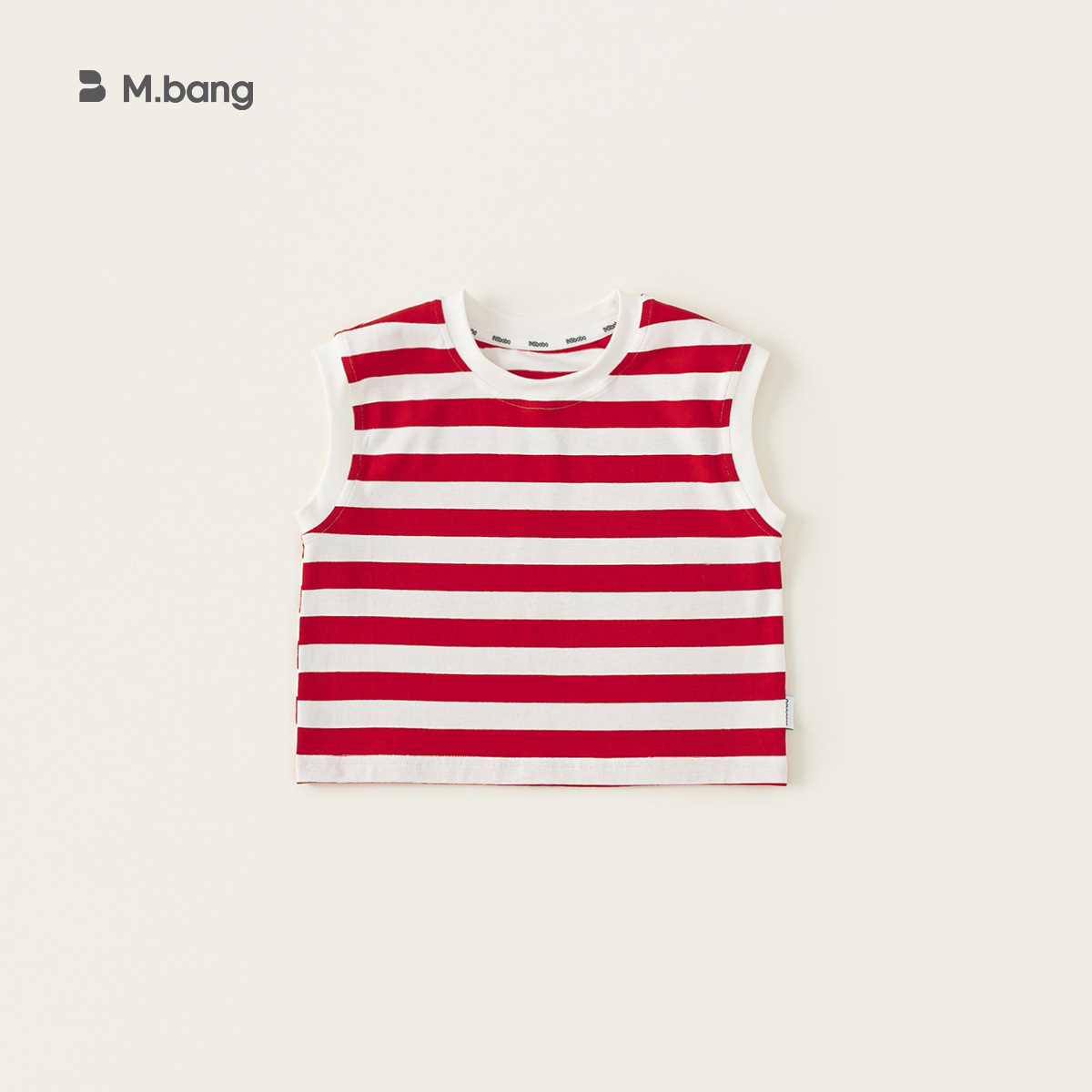 童裝夏季中小童簡約條紋上衣無袖背心兒童T恤男女童同款