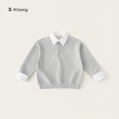 童裝兒童POLO衫春季新款男童長袖翻領衛衣假兩件上衣