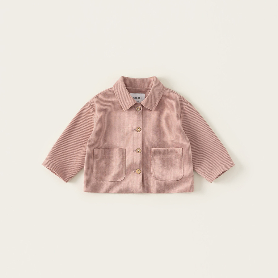 童裝秋款童裝新品翻領兒童上衣女孩子燈芯絨衣服簡約女童外套