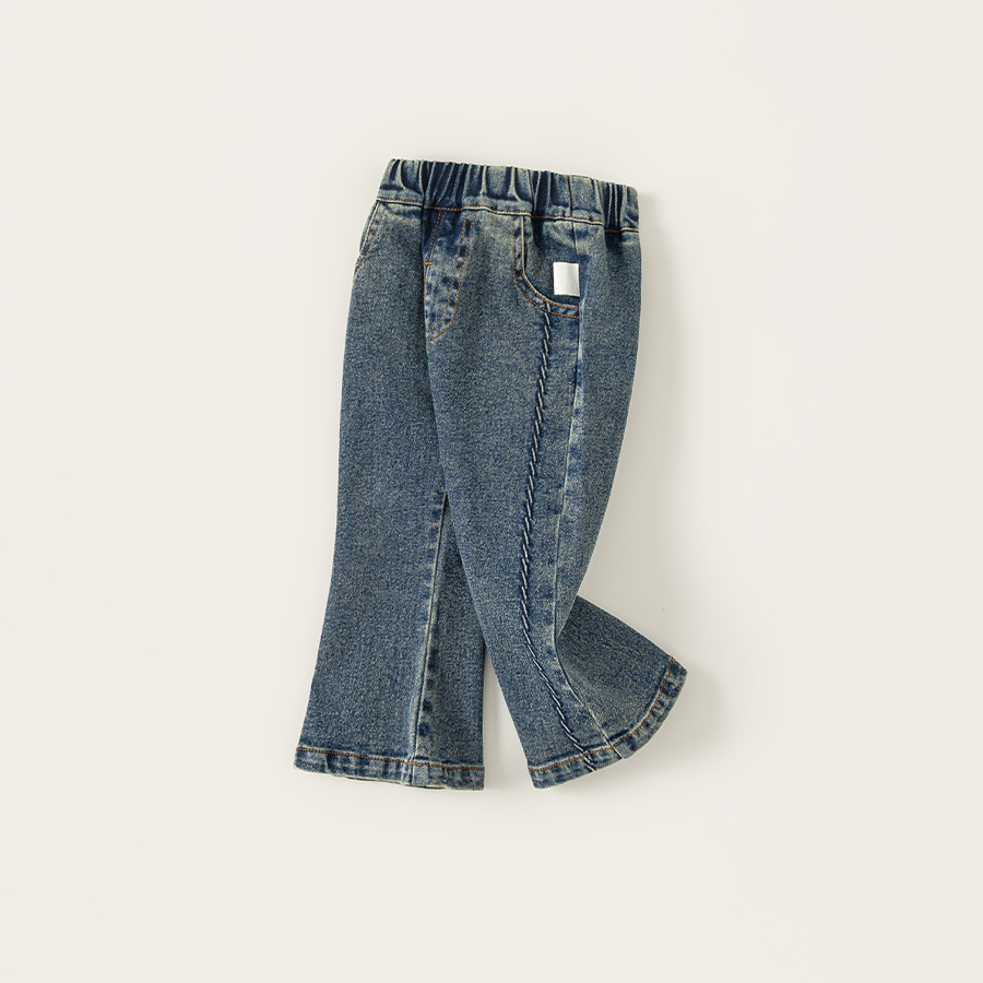 童裝女童牛仔褲春季新品潮流小童喇叭褲百搭兒童褲子寶寶長褲