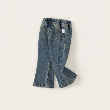 童裝女童牛仔褲春季新品潮流小童喇叭褲百搭兒童褲子寶寶長褲