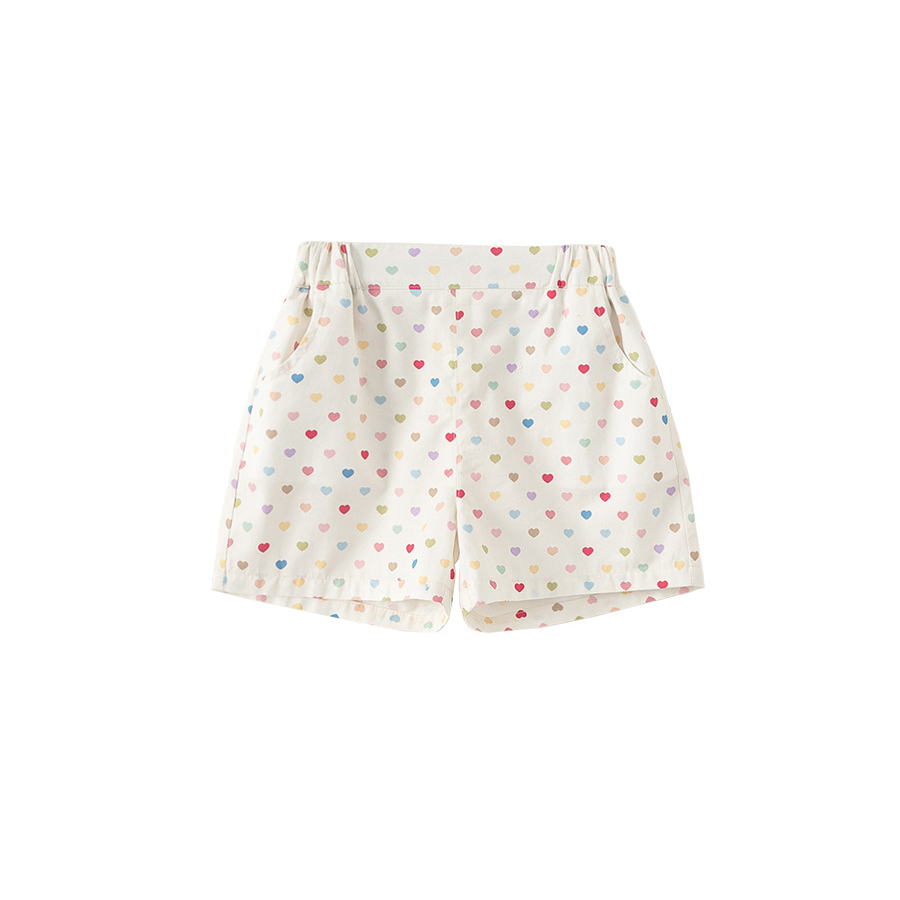 童裝女童夏季休閒短褲豹紋斑馬紋彩色圓點三色透氣速幹短褲