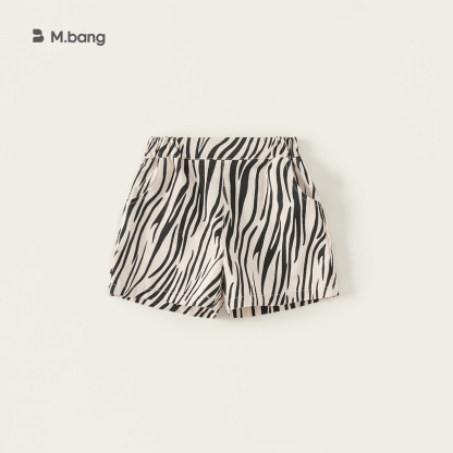 童裝女童夏季休閒短褲豹紋斑馬紋彩色圓點三色透氣速幹短褲