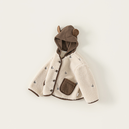 童裝秋款新品兒童上衣韓版撞色男童羊羔毛衣服針織帽女童外套