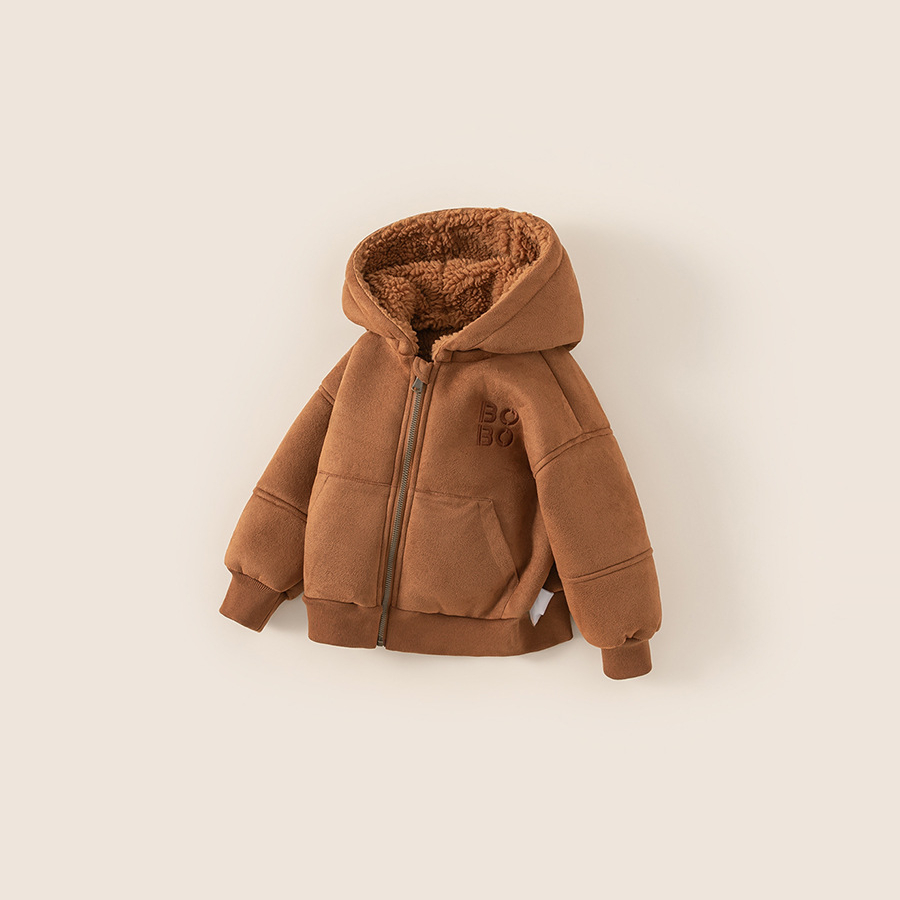 童裝冬季新款兒童上衣保暖男孩子衣服皮毛一體男童連帽外套