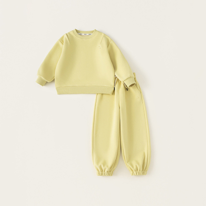 兒童衣服新款秋季衛衣女孩運動繡花束腳褲兩件套休閒套裝