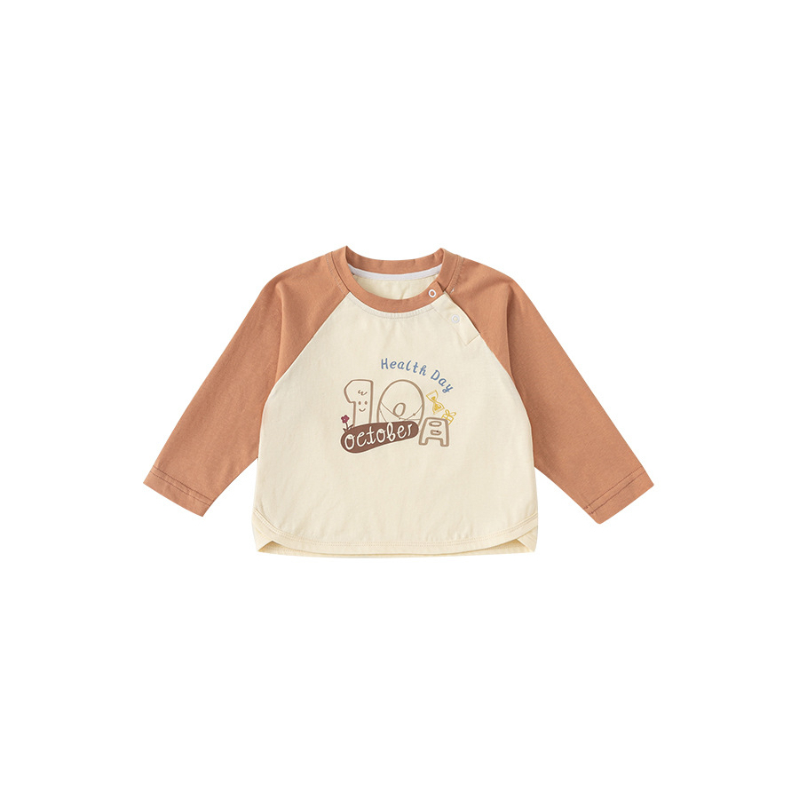 童裝嬰幼童體恤衫兒童拼色插肩袖上衣寶寶春裝圓領T恤