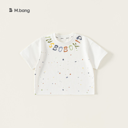 童裝男孩子夏季新款上衣潑墨印花男寶衣服個性男童短袖T恤