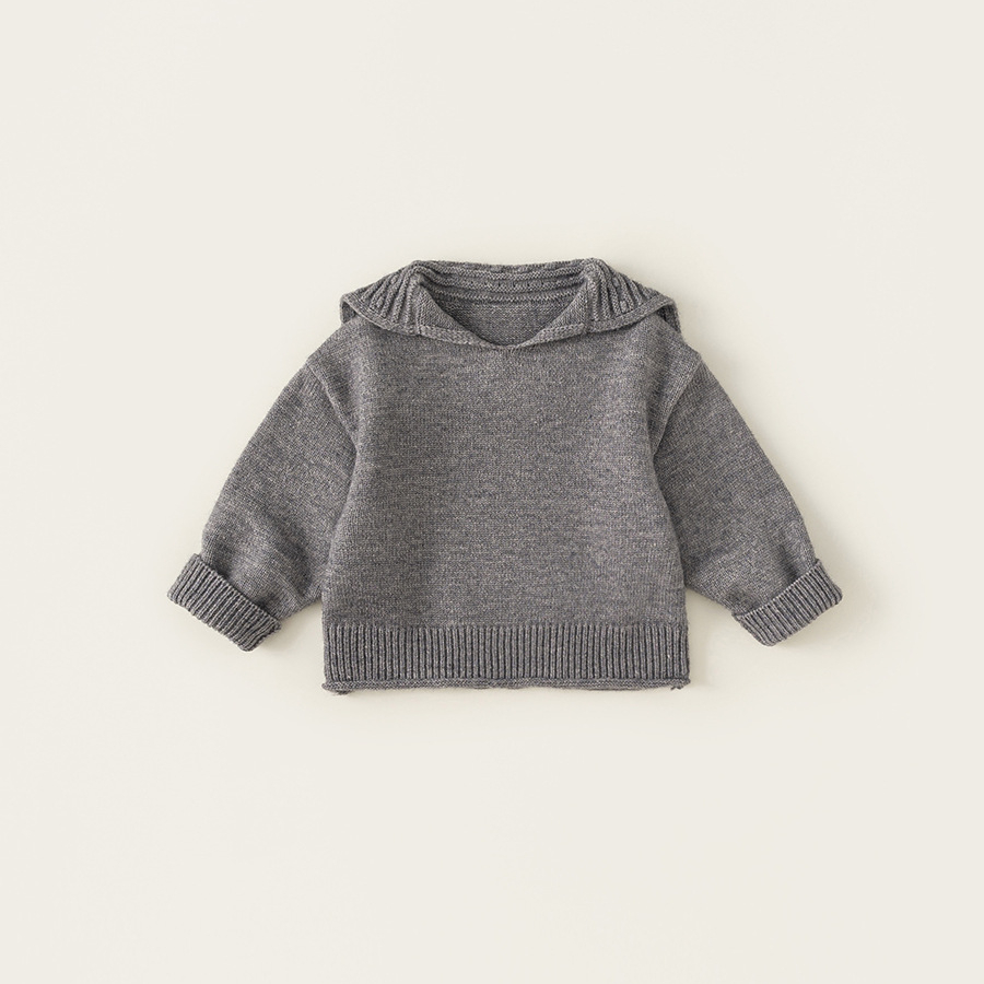 童裝女童純色針織毛衣秋季新款套頭衫中小童大翻領毛線衣兒童