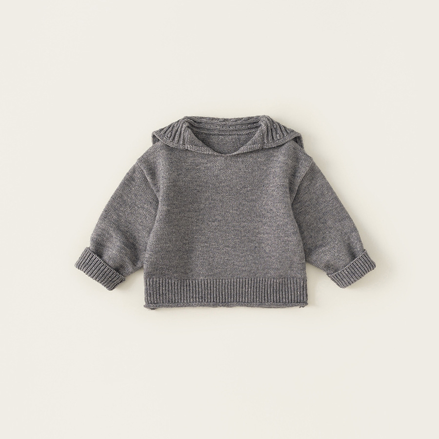 童裝女童純色針織毛衣秋季新款套頭衫中小童大翻領毛線衣兒童