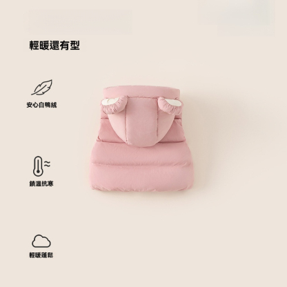 童裝冬季新款兒童上衣女寶寶羽絨服可愛連帽衣服女童羽絨馬甲