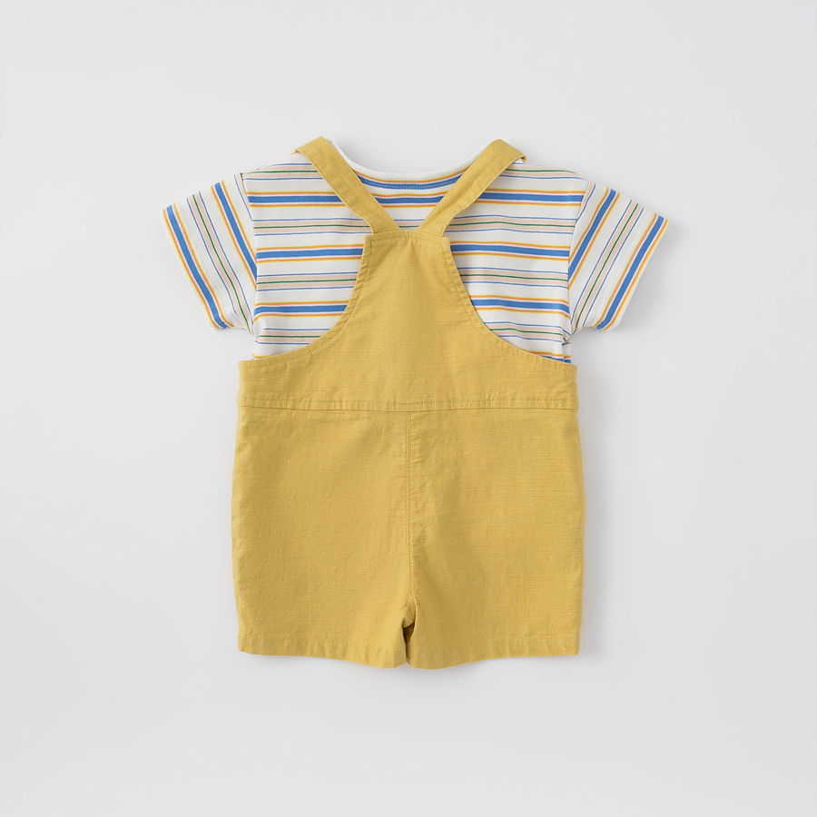 童裝2026夏季韓版男童T恤揹帶褲兩件套兒童套裝小童外出衣服