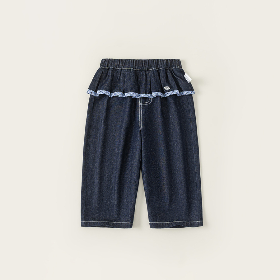 童裝女童牛仔褲春季新品簡約兒童長褲屁簾小童褲子