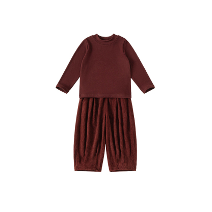 童裝秋季新款兒童套裝打底衫純色休閒褲女童兩件套男童衣服