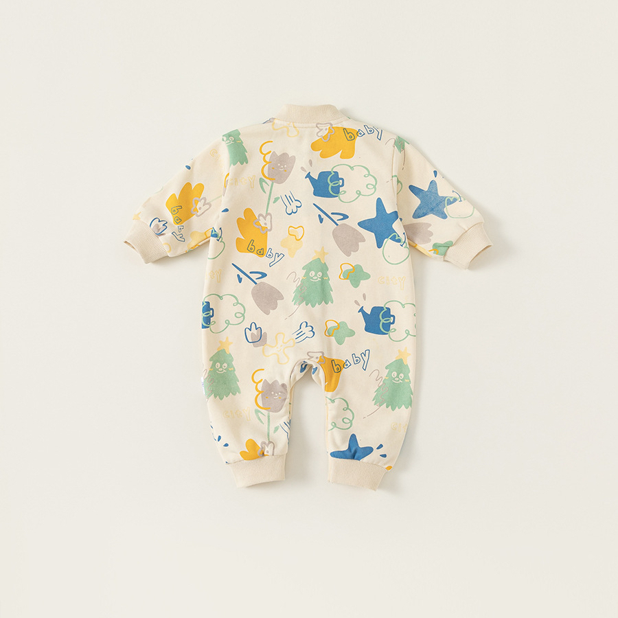 童裝兒童連體衣韓版嬰幼童衣服春裝新品寶寶卡通爬服外出服