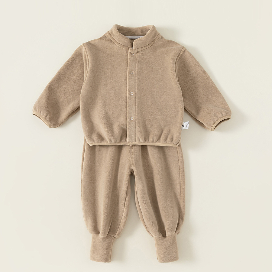 兒童秋季衛衣兩件套男童雙面絨寶寶加絨長褲套裝小童家居服