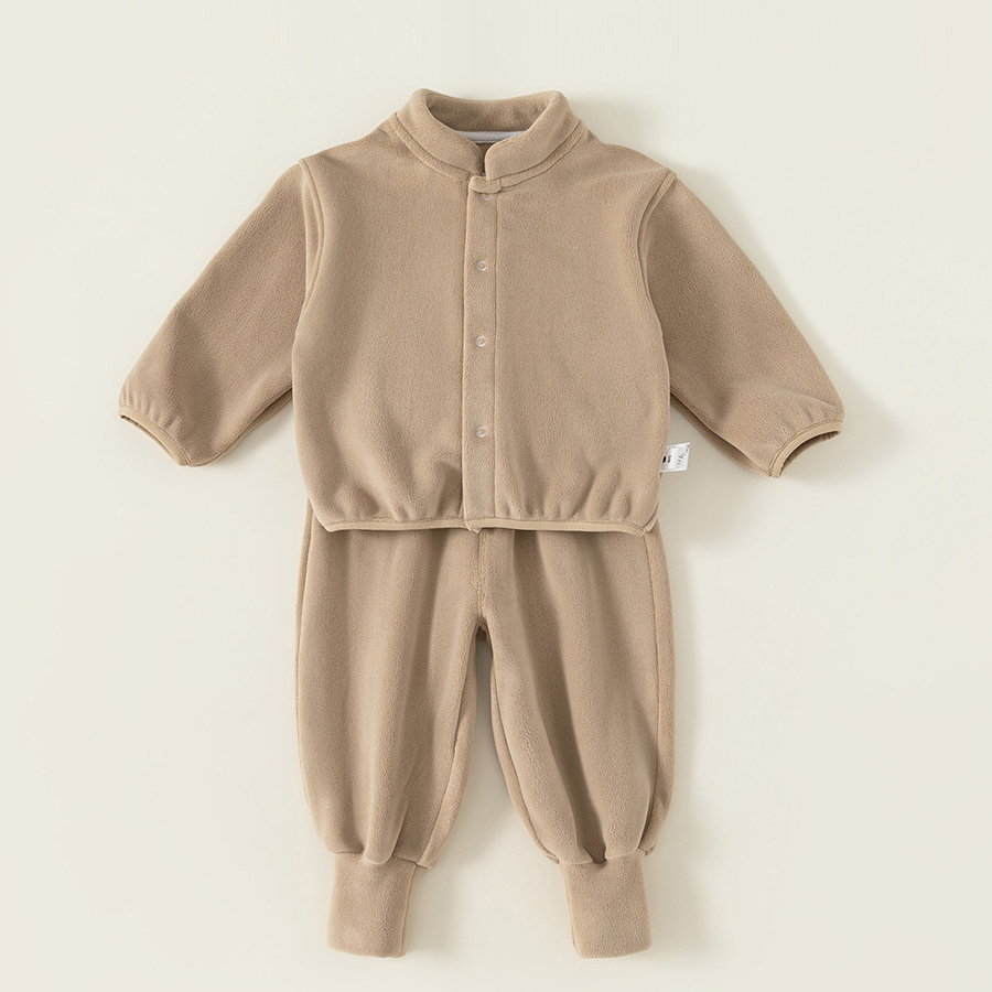 兒童秋季衛衣兩件套男童雙面絨寶寶加絨長褲套裝小童家居服